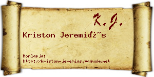 Kriston Jeremiás névjegykártya